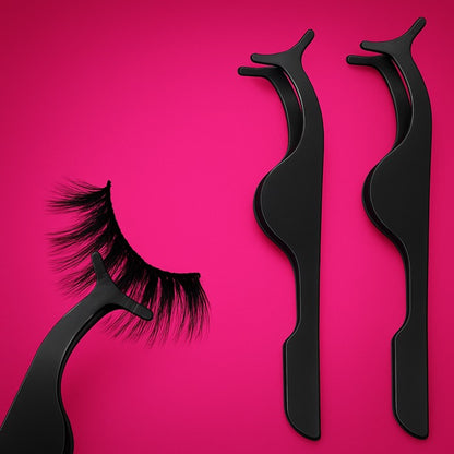 Pinza Aplicadora Magnética VoLash — fondo magenta